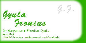gyula fronius business card